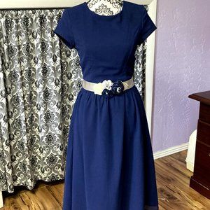 *SOLD* "Bea" Navy Blue or Royal Blue Dress Formal Bridesmaid Cocktail, Size S
